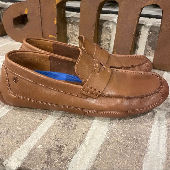 Men's Clarks Brown Leather Driving Loafers Size 8.5 - Picture 5 of 8